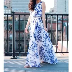 Eliza J Dresses Nwt Eliza J Pleated Floral Chiffon Maxidress